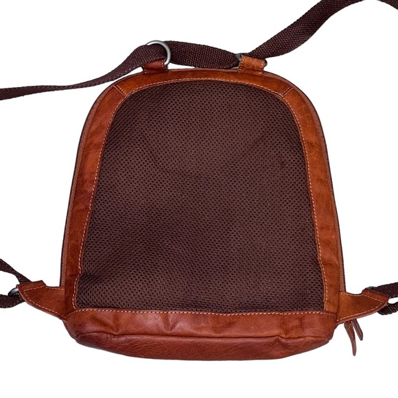 Jack Georges Small Brown Leather Voyager Backpack